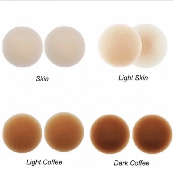 2 Pack Sticky Adhesive Silicone Nipple Covers- Reusable Nipple Covers Light Skin - Picture 5 of 8